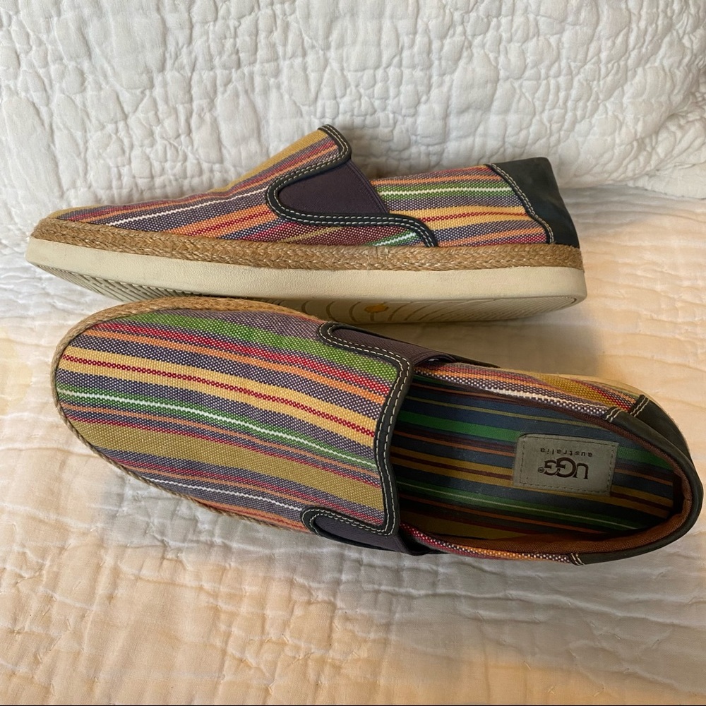 UGG Wilton Rainbow Men’s Canvas Slip On Shoes Size 11.5 1002444 Comfort - Mint